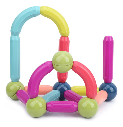 Set de construcción magnética con 84 piezas coloridas STEM 3+