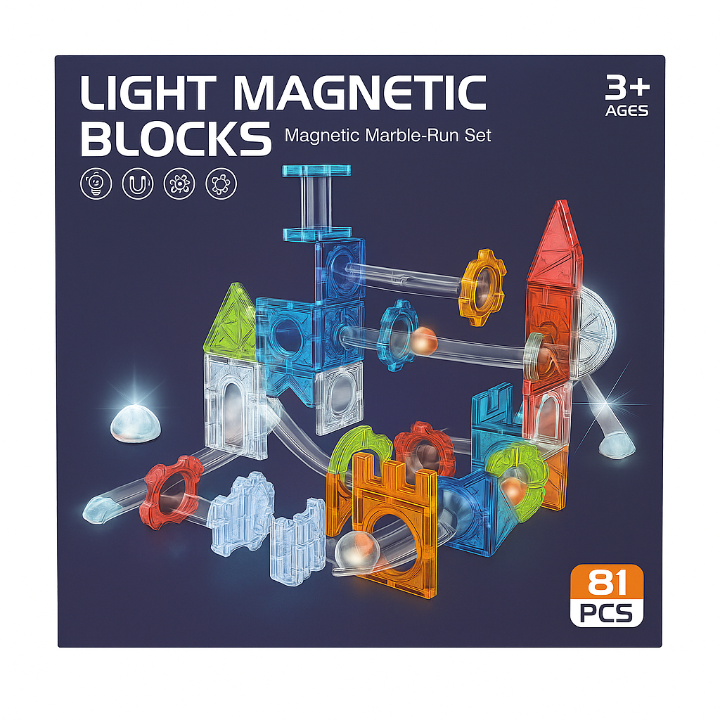 Juego de Pistas Magnéticas con Luz STEM 81 Piezas