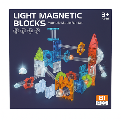 Juego de Pistas Magnéticas con Luz STEM 81 Piezas