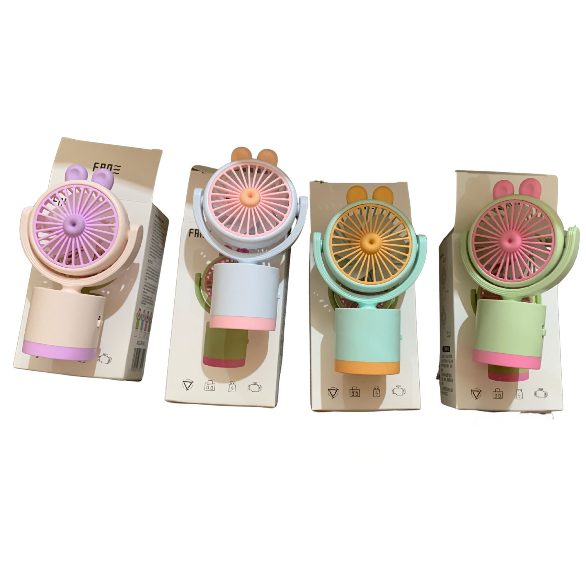 Ventilador Portátil USB Orejitas 4 Colores – Mini Silencioso