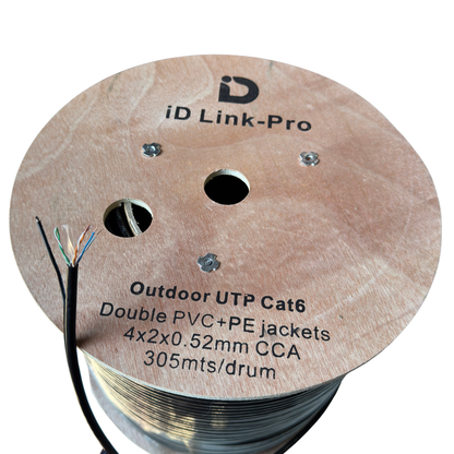 Cable de Red Cat6 Exterior 305M Con Mensajero CCA