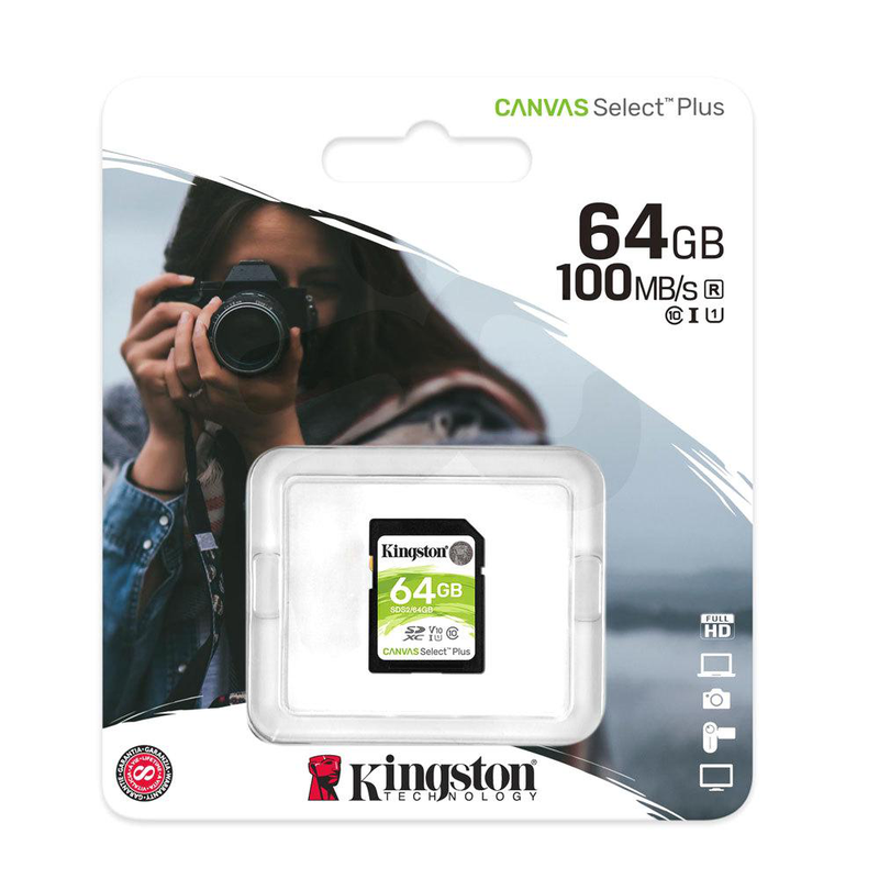 Imagen de Tarjeta De Memoria SD 64GB Kingston Canvas Select Plus Dispositivos
