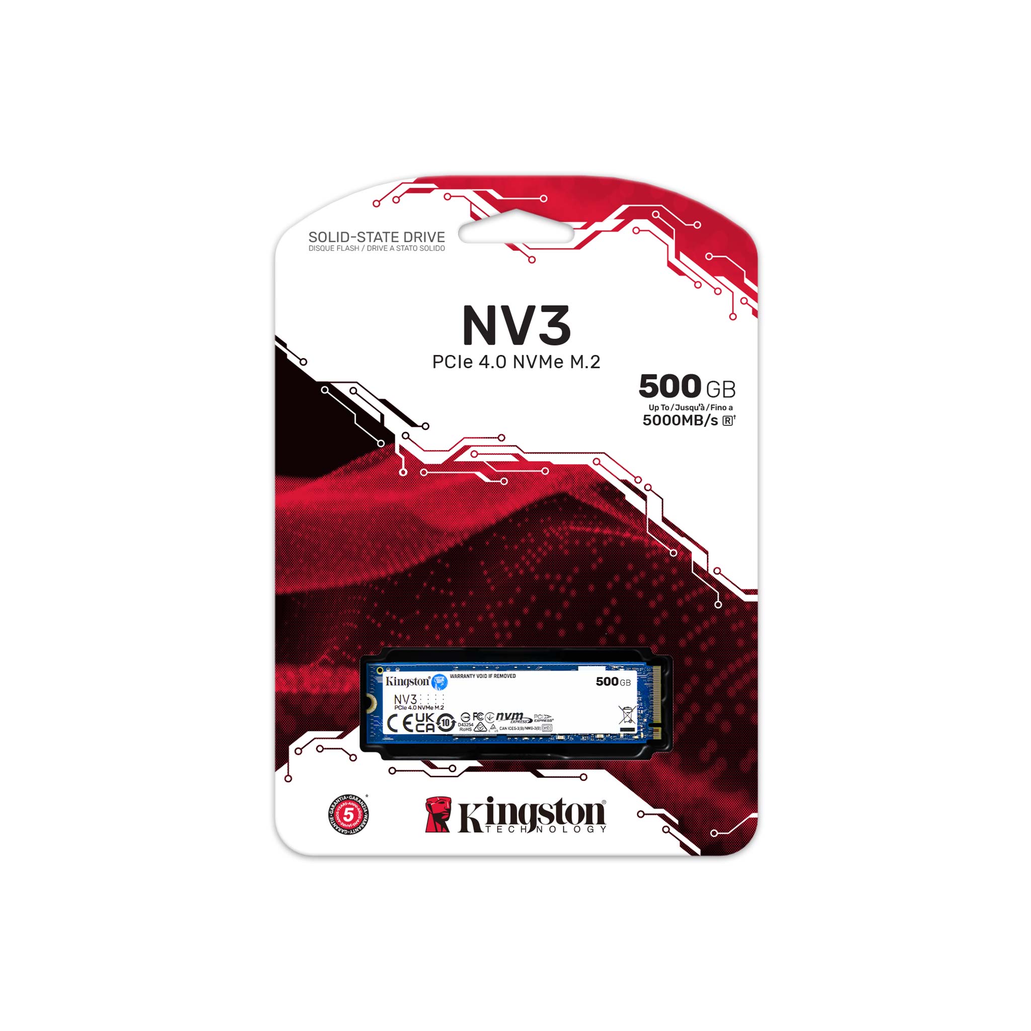 Disco Solido Kingston NV3 500 GB Gen4 para notebooks