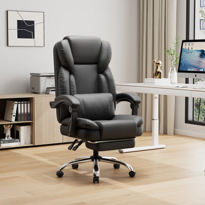 Silla De Trabajo Ergonomica Reclinable Cojin Lumbar Cuero