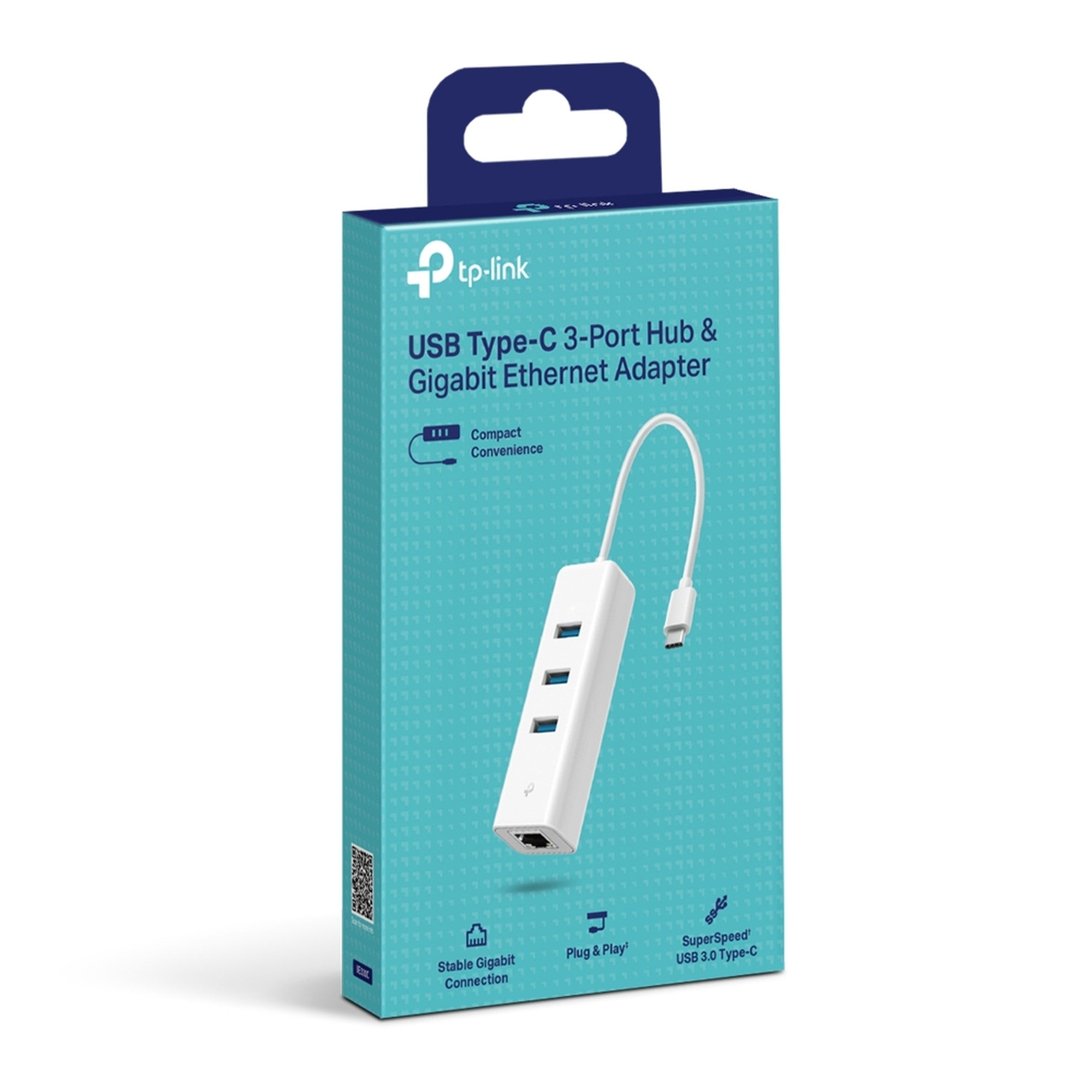 Adaptador Hub USB tipo C 3 puertos USB y Puerto Lan Gigabit - link ue330c