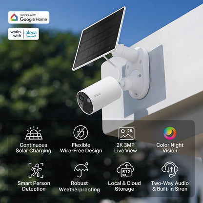 Kit de Cámara de Seguridad Wi-Fi con Panel Solar Tapo C410 K - link tapo