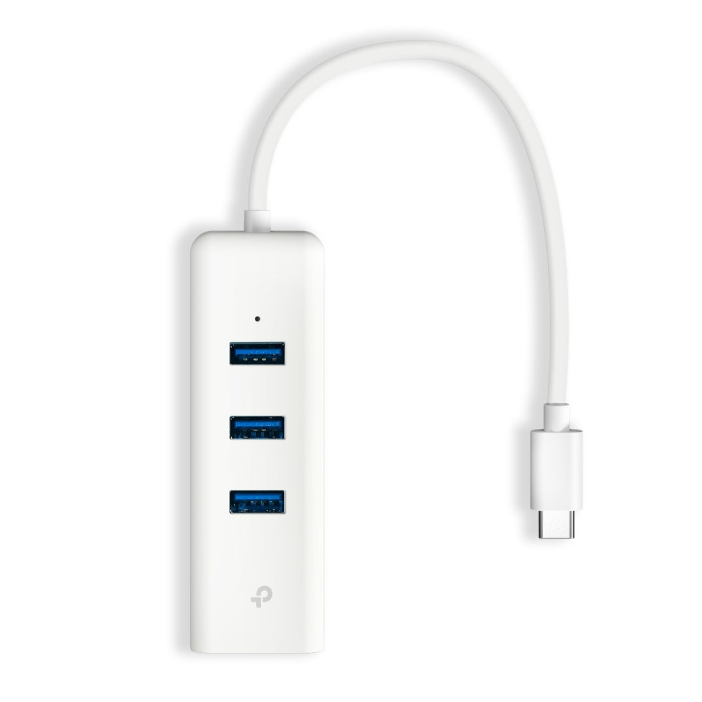 Adaptador Hub USB tipo C 3 puertos USB y Puerto Lan Gigabit