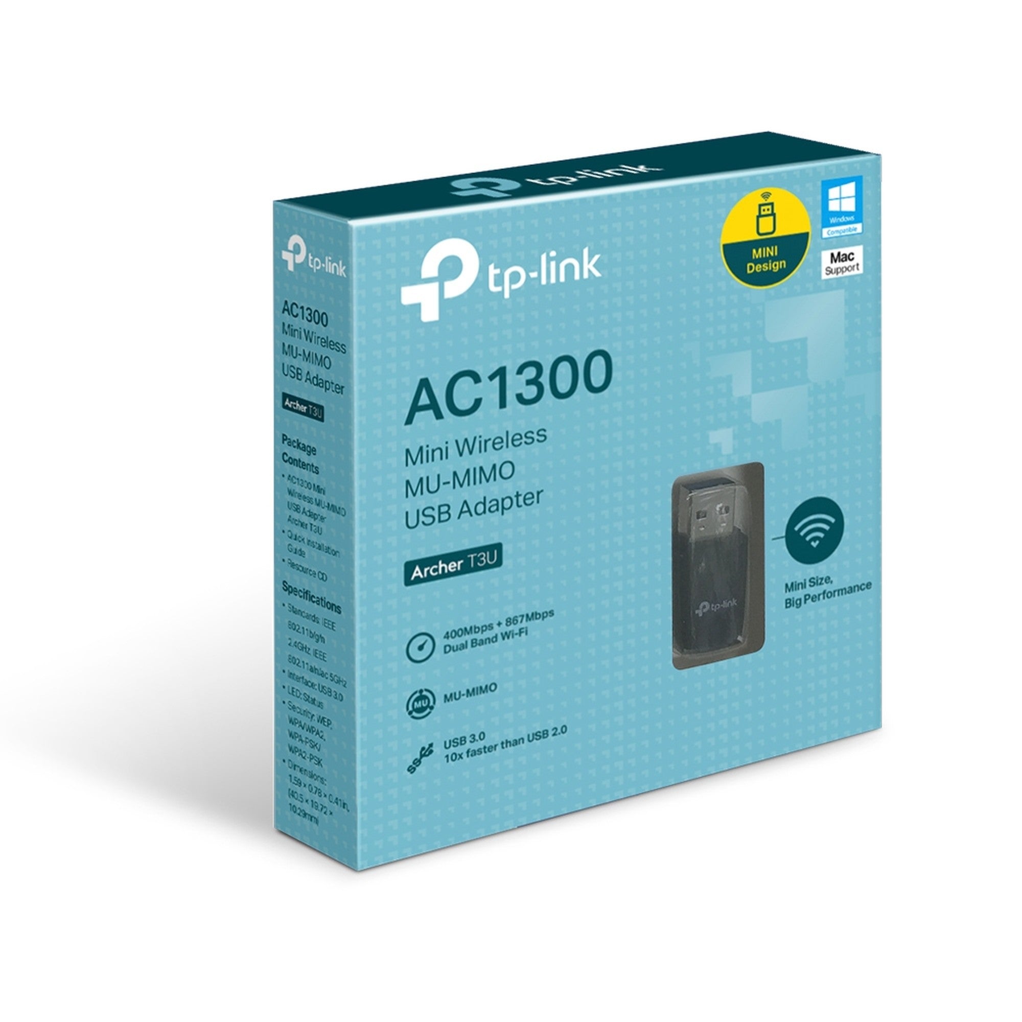 Adaptador USB WIFI Dual Band Archer T3U AC1300 Mini - adaptador inalámbrico