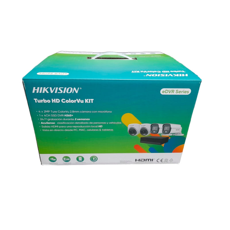 Kit Camaras de Seguridad Hikvision EDVR 4CH + 4 Camaras - modelo e04hg2b2t