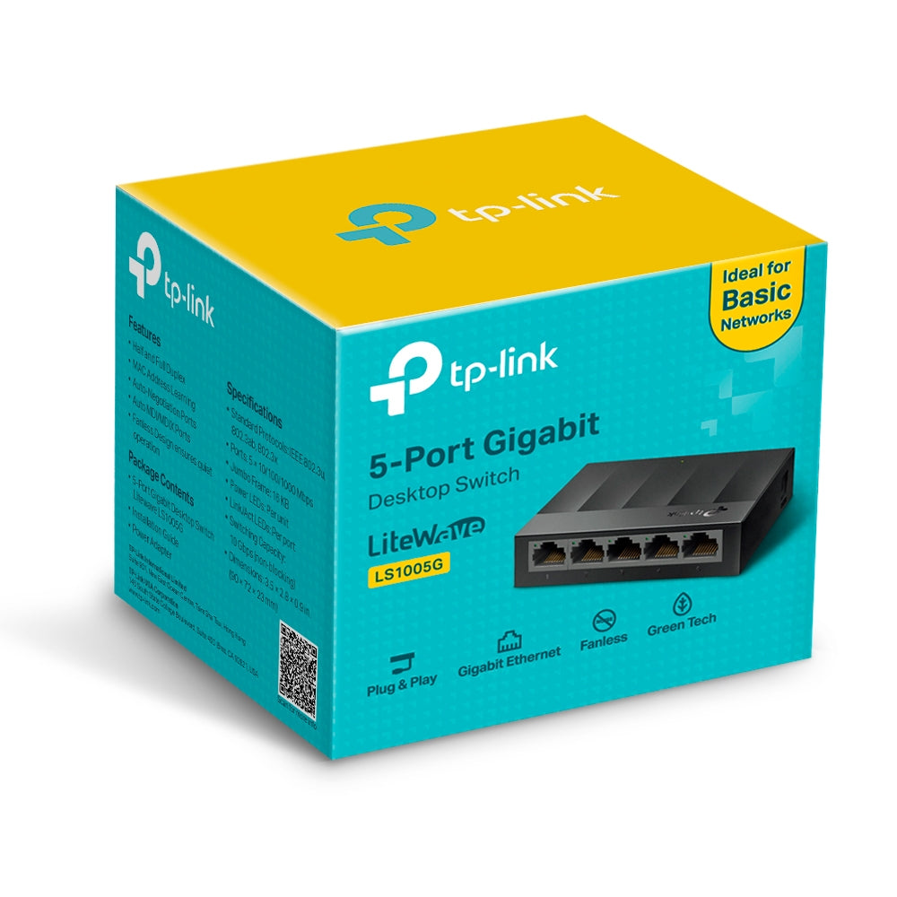 Imagen de Switch 5 Puertos Gigabit 10/100/1000Mbps LS1005G LiteWave