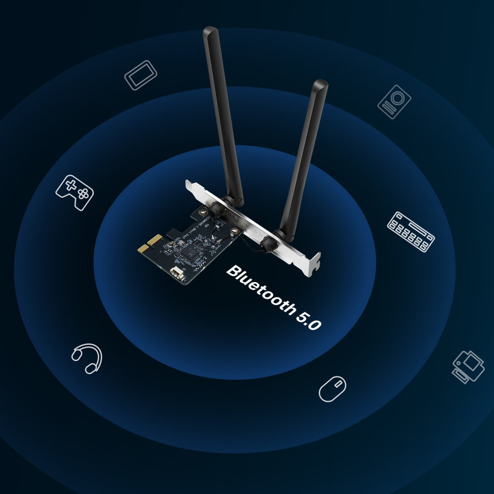 Adaptador PCIe Mercusys MA30E Wi-Fi dual banda y Bluetooth
