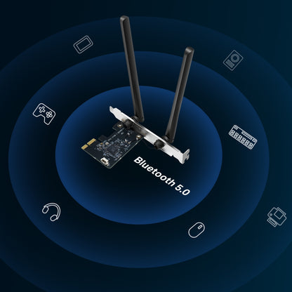 Adaptador PCIe Mercusys MA30E Wi-Fi dual banda y Bluetooth