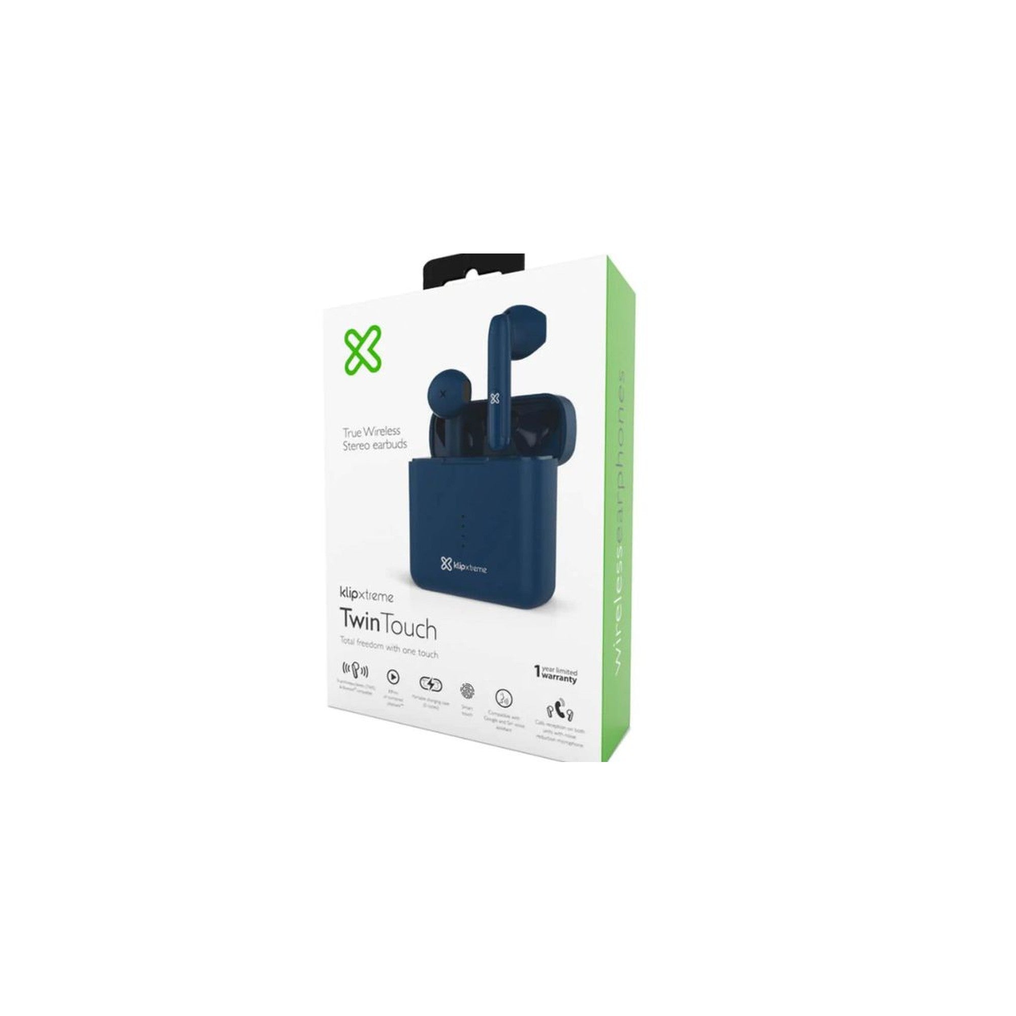 Audífonos Bluetooth Twin Touch KTE-010BL Hasta 17 Hrs Azul - audífonos verdadera