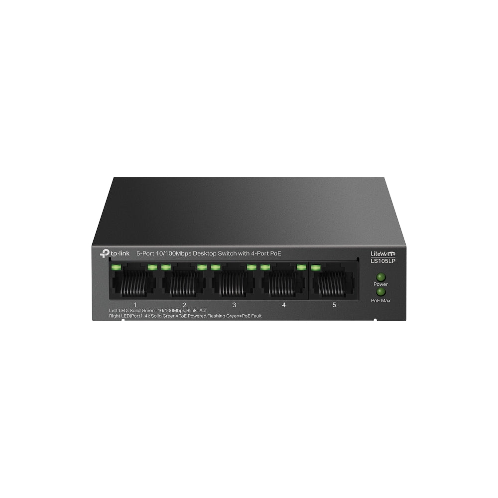 Switch 5 Puertos con 4 Puertos PoE 10/100Mbps LS105LP Cable - potencia cuatro
