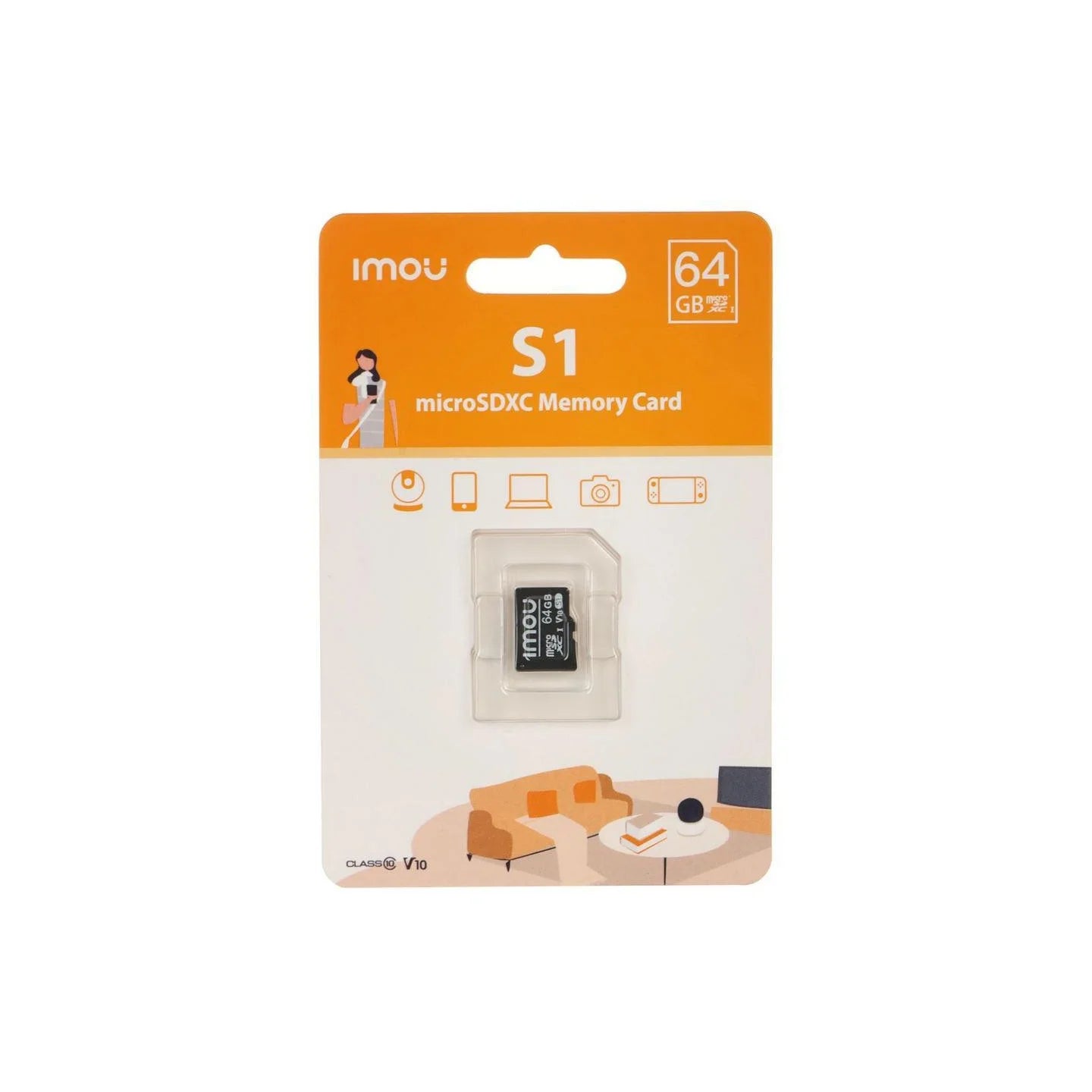 Tarjeta de Memoria MicroSD XC 64GB Imou Clase 10 ST2-64-S1
