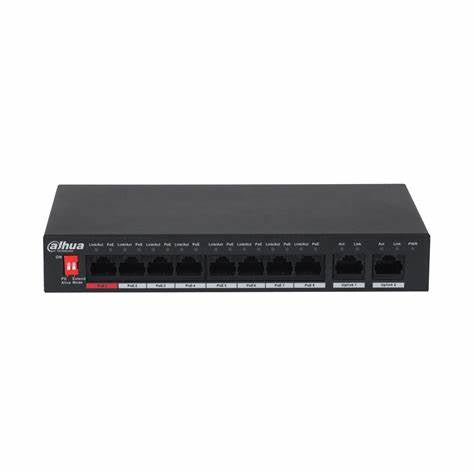 Switch 10 puertos 8 puertos PoE 65W Dahua DH-PFS3010-8ET-65 - switch dahua