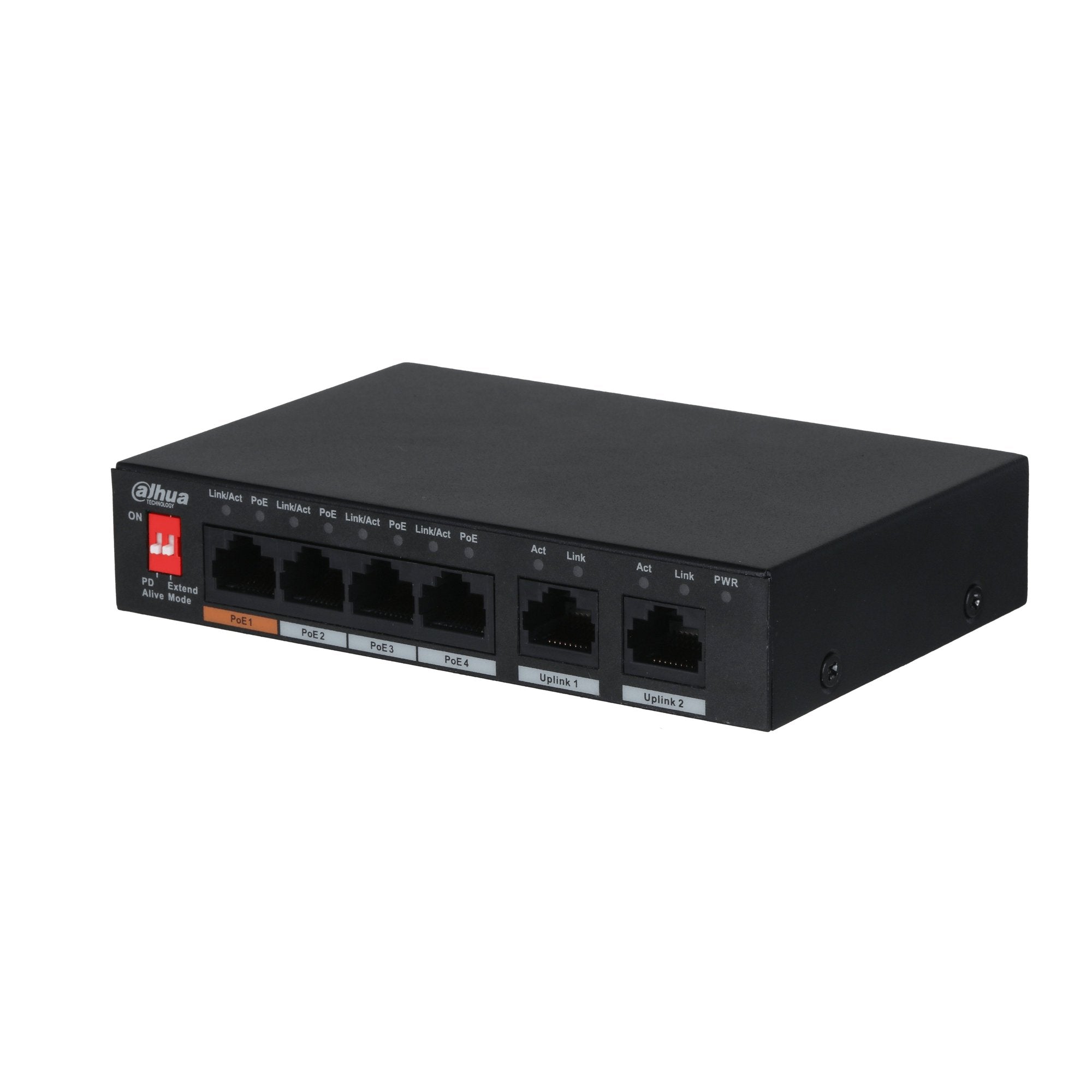 Switch Dahua 4 Puertos PoE y 2 Uplink 36W DH-PFS3006-4ET - dahua pfs3006