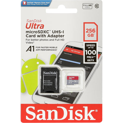 Tarjeta De Memoria MicroSD 256GB Sandisk Ultra Con Adaptador - modelo sdsqunr