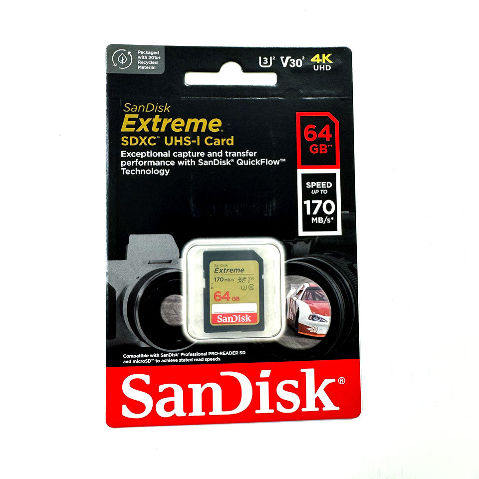 Tarjeta de Memoria SD Extreme 64GB SanDisk 170MB/s SDXC UHS- - tarjeta memoria