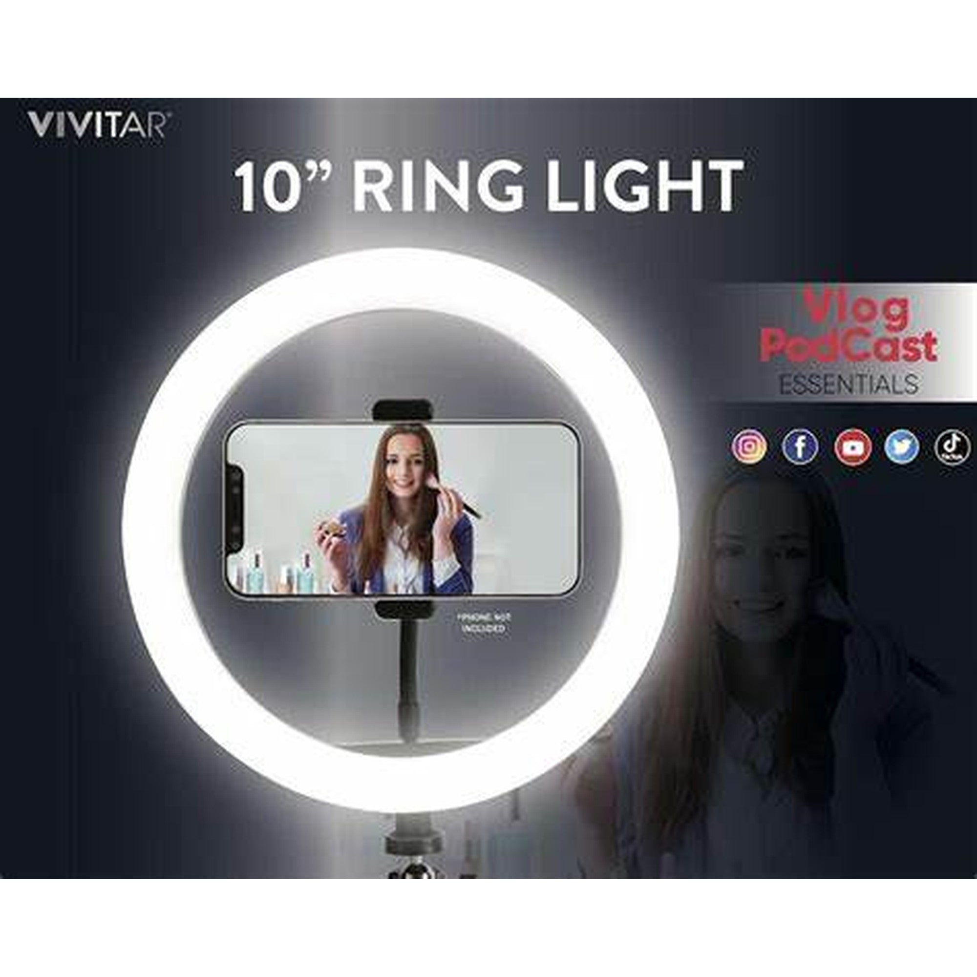 Aro De Luz Vivitar 10" Con Tripode Para Mesas - vivitar trípode