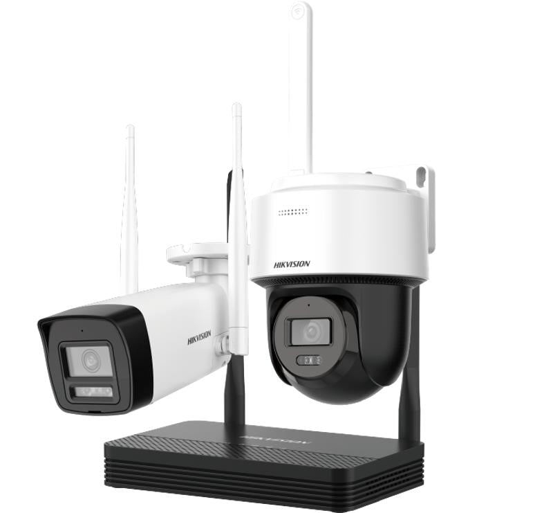 Kit Camaras de Seguridad IP Inalambrico 1 Bullet + 1 Motoriz - hikvision nks422w03h