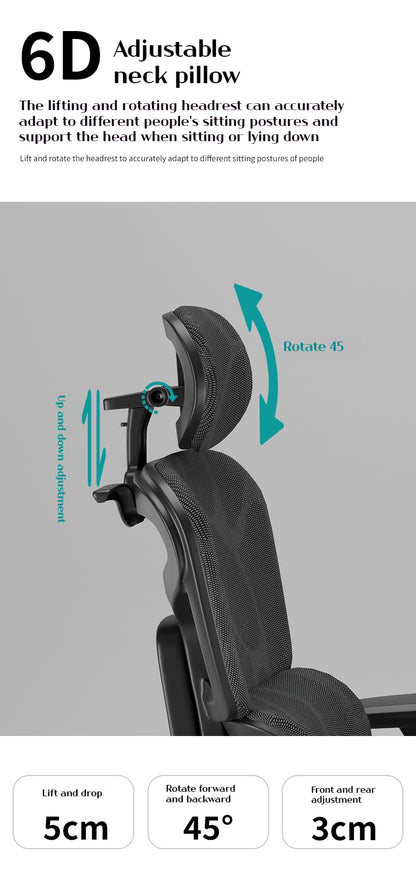 Silla Ergonómica Reclinable con Reposapiés y Soporte Lumbar