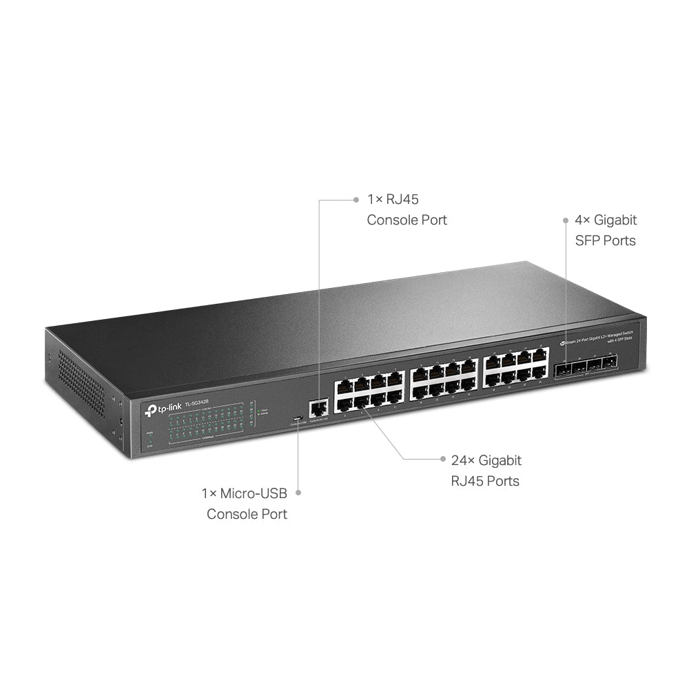 Switch 24 Puertos Gigabit + 4 Puertos SFP Gigabit SG3428 Rac - puertos gigabit