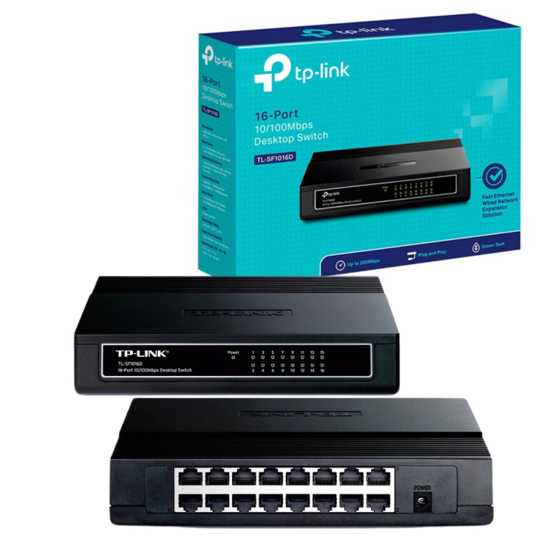 Switch 16 Puertos 10/100Mbps Tp-Link TLSF1016D - solución perfecta