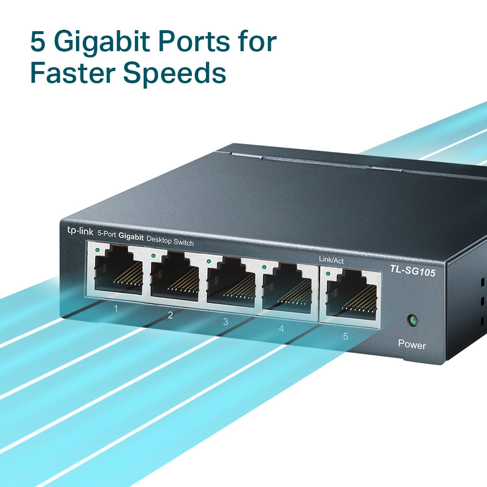TP‑Link TL‑SG105 switch 5‑Port 10/100/1000 Mbps