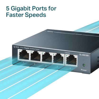 TP‑Link TL‑SG105 switch 5‑Port 10/100/1000 Mbps