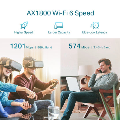 Repetidor Extensor de red WiFi 6 Mesh AX1800 RE605X Cable