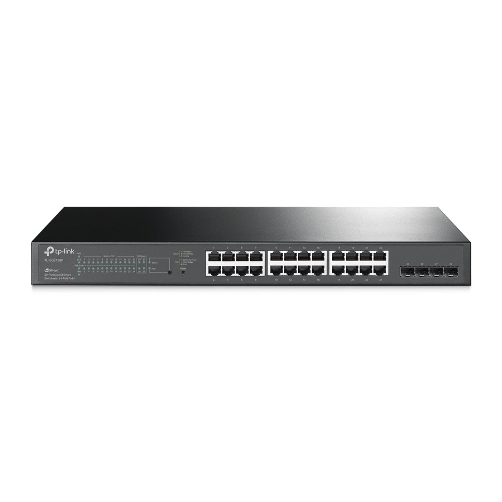 Switch 24 Puertos PoE Gigabit + 4 Puertos SFP SG2428P Rackea - rendimiento 250w