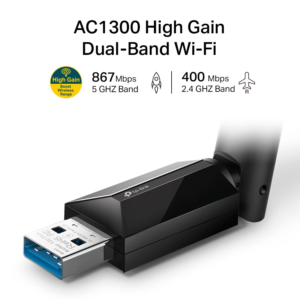 Antena WiFi USB 3.0 Alta Ganancia TP-Link Archer T3U Plus