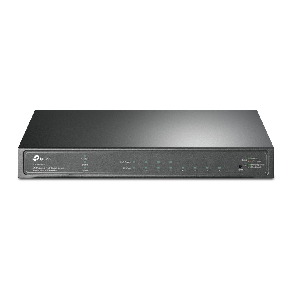 Switch Administrable 8 Puertos Gigabit con 4 PoE+ TL-SG2008P - puertos full