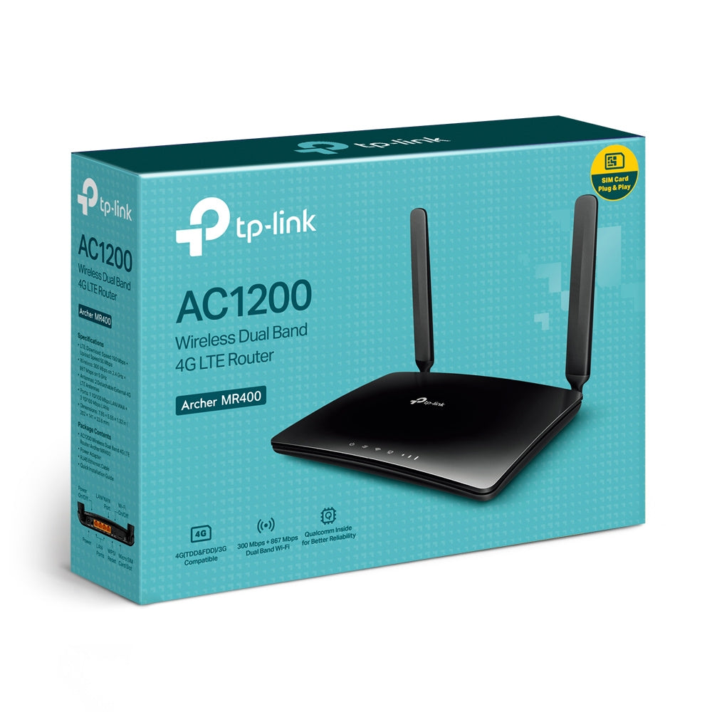 Router 4G Dual Band Archer MR400 OneMesh Soporta Chip 4G  Cable - link archer