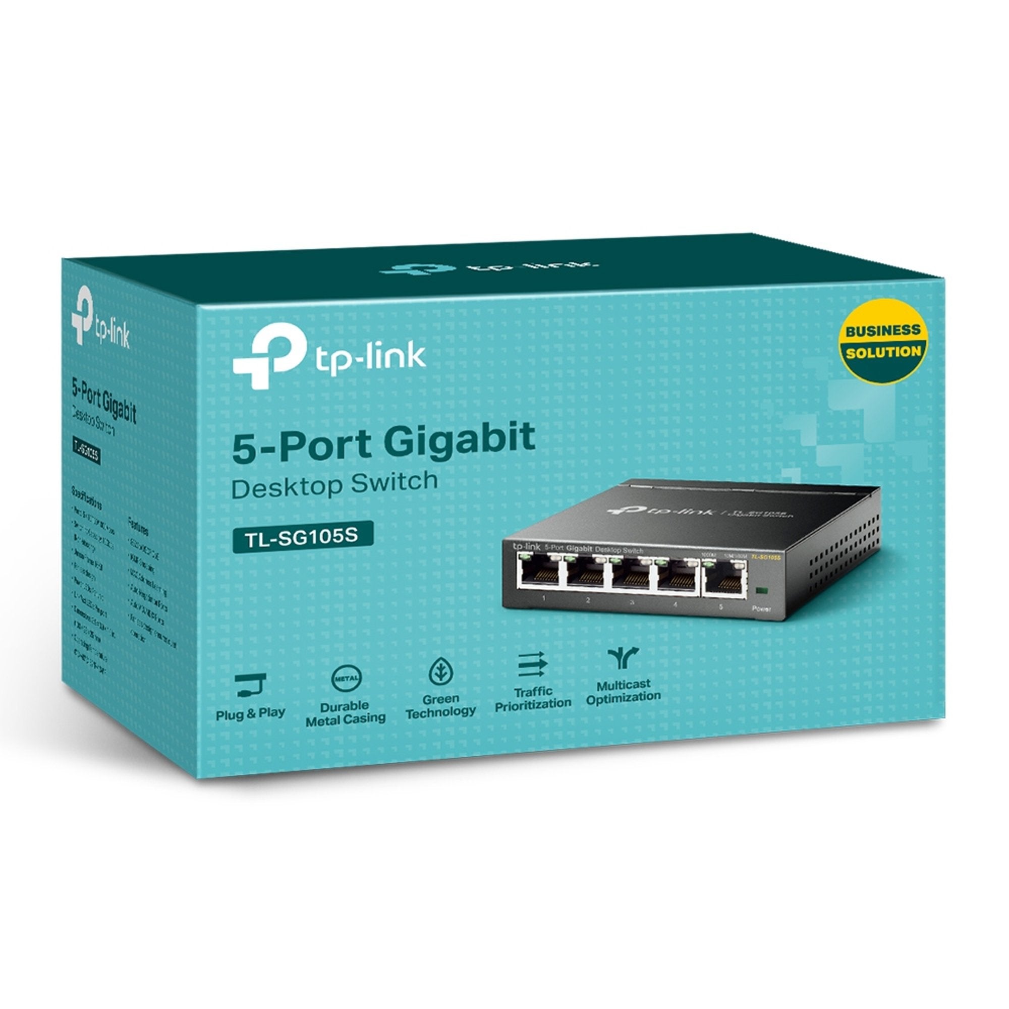 Switch 5 Puertos Gigabit TL-SG105S Metalico - cinco puertos
