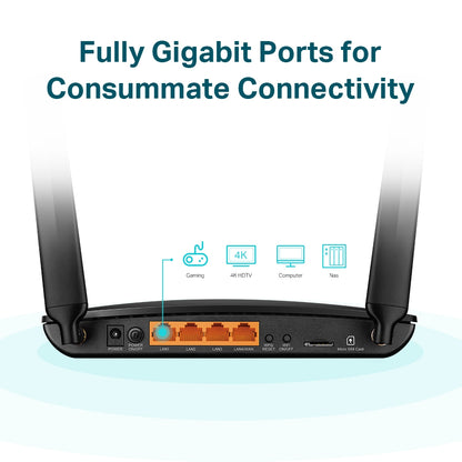 Router 4G+ Cat6 Dual Band AC1200 Gigabit Archer MR600