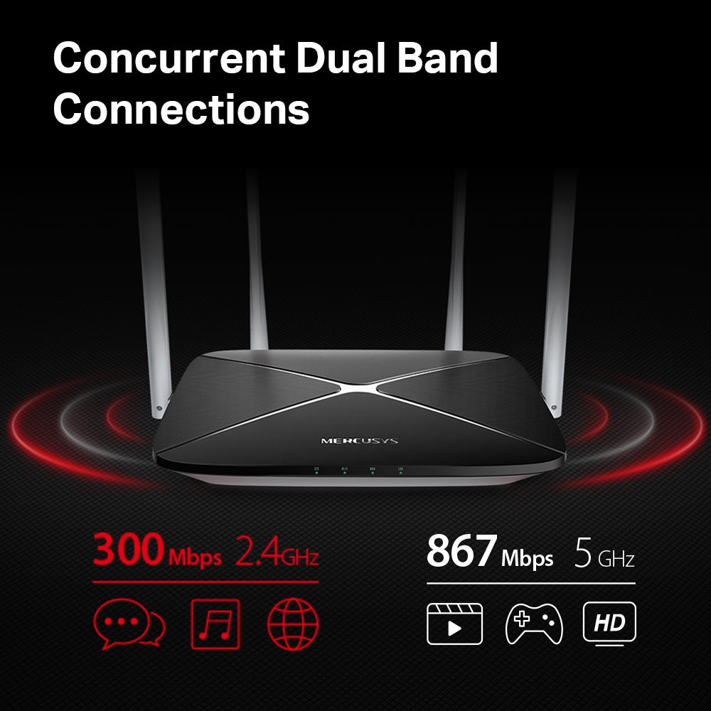Router Dual Band Gigabit AC1200 Mercusys AC12G