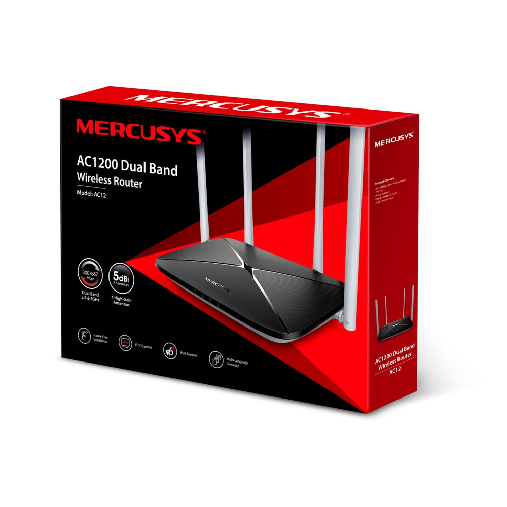 Router Dual Band Gigabit AC1200 Mercusys AC12G