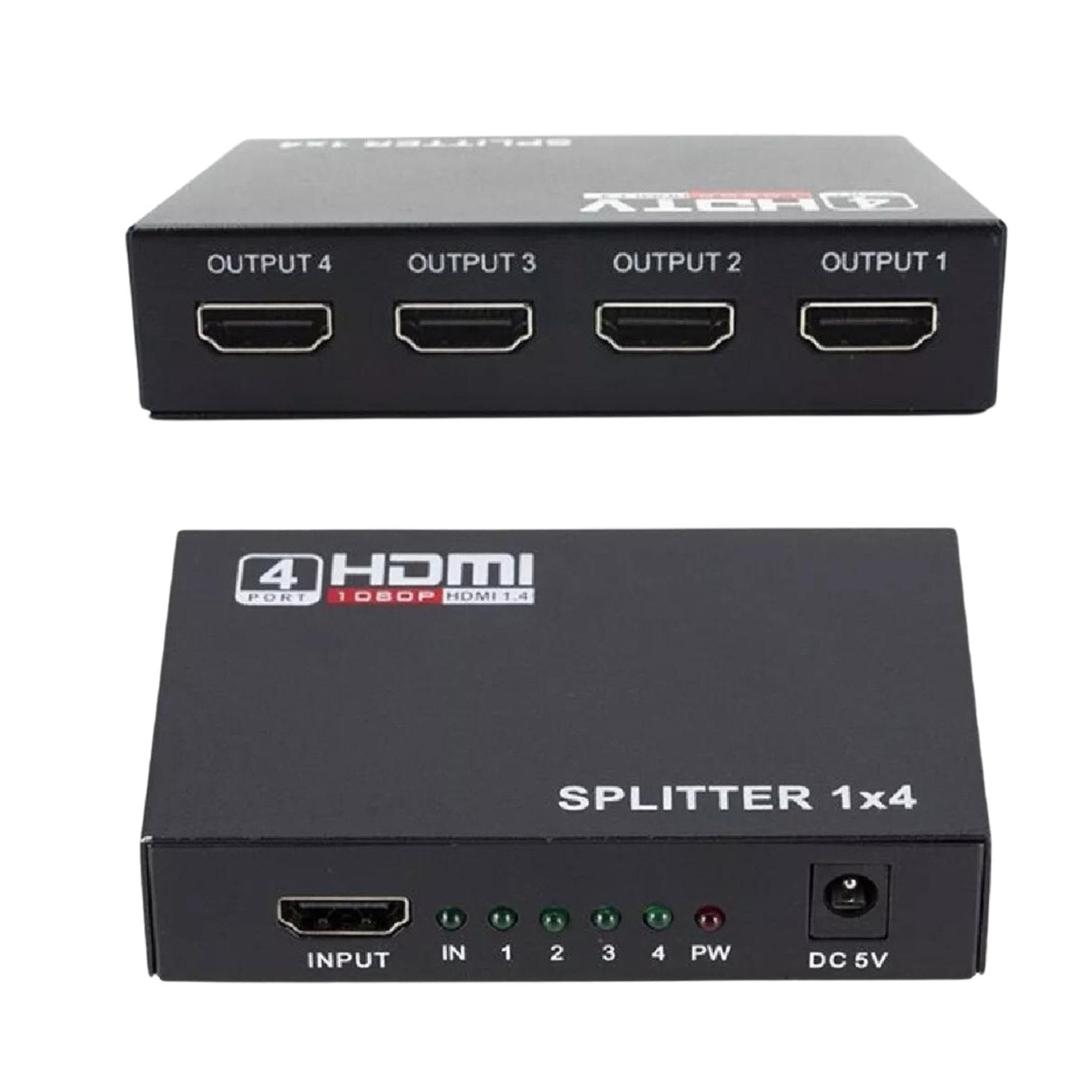 Splitter HDMI Activo De 1 A 4 Salidas Metálico Pequeño - repartidor señal
