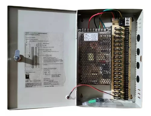Fuente De Poder 12v 20 Amp Cctv Gabinete Y Distribucion X18 - obtén máxima