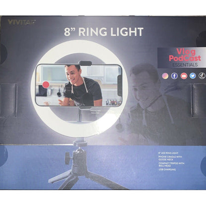 Aro de Luz de 8" con Soporte Tripode para Mesas - soporte trípode
