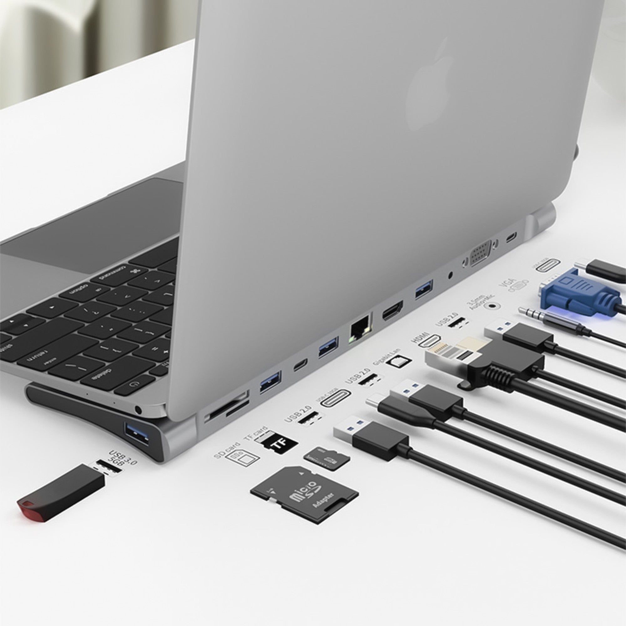Adaptador Multipuerto USB C 12 en 1 UL-ADC121 de Aluminio - adaptador multipuerto