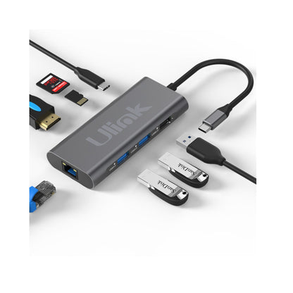 Adaptador Multipuerto USB C 8 en 1 Ulink Alta Calidad - adaptador multipuerto