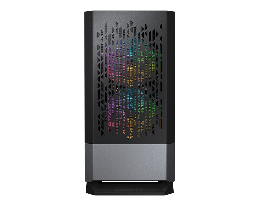 Gabinete Cougar MG 140 Iron Mid Tower Gris con Luz RGB - tiene panel