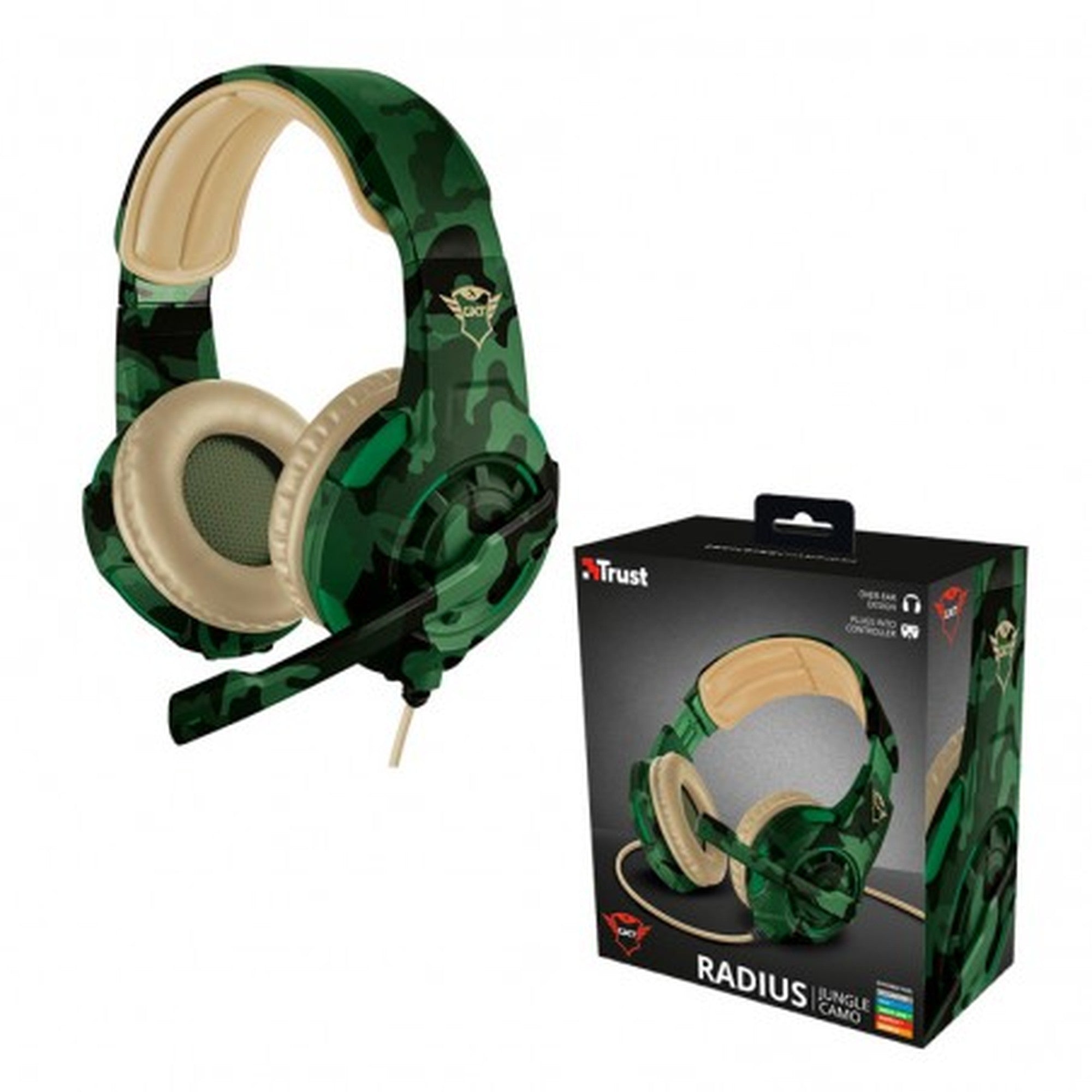 Audifonos Gamer Trust Carus Gxt 322C Jungle Camo - audífonos gamer