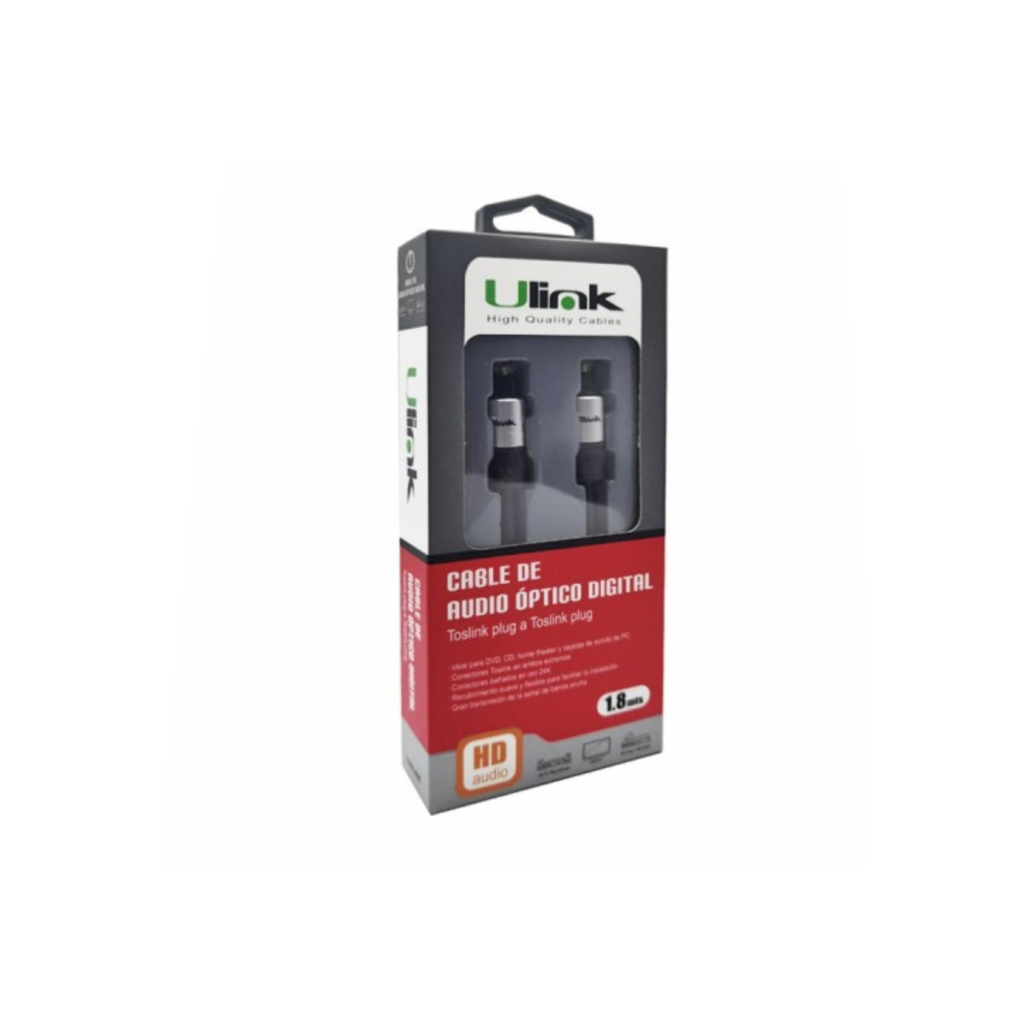 Cable De Audio Optico Digital Toslink Con Conectores Dorados - cables toslink