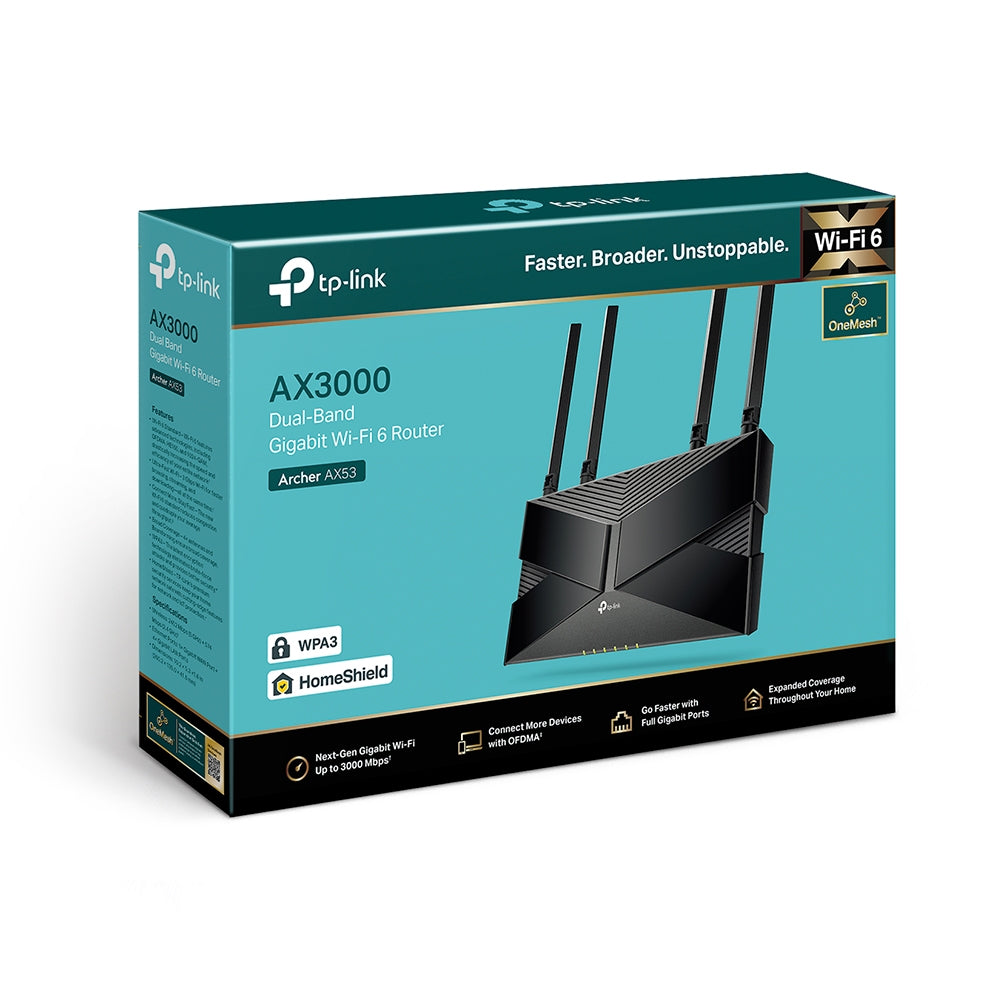 Router Dual Band Gigabit WIFI 6 OneMesh Archer ax53 ax3000
