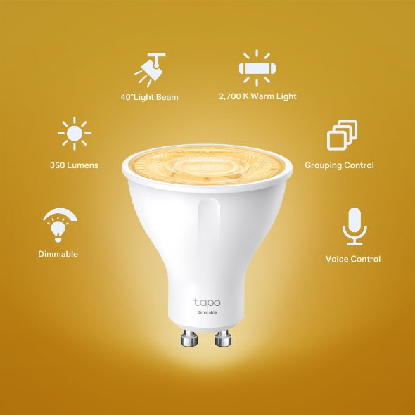 Ampolleta Bombilla LED Blanca Cálida WiFi GU10 Tapo L610