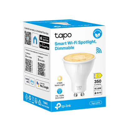 Ampolleta Bombilla LED Blanca Cálida WiFi GU10 Tapo L610